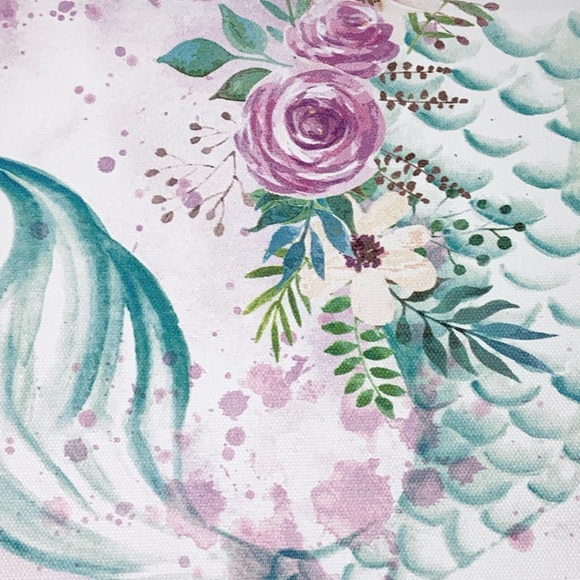 Wall Decor 5 Final Sale Floral Mermaid Tail Canvas Wall Art Poshmark